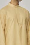 Shop_Aham-Vayam_Yellow Cotton Tatvam Sankalp Plain Kurta And Pyjama Set _at_Aza_Fashions