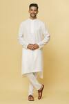 Shop Aham-Vayam White Cotton Tatvam Sankalp Kurta And Pyjama Set Online at Aza Fashions Shop_Aham-Vayam_White Cotton Tatvam Sankalp Kurta And Pyjama Set _Online_at_Aza_Fashions