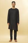 Buy Aham-Vayam Black Cotton Tatvam Solid Kurta And Pyjama Set Online at Aza Fashions Buy_Aham-Vayam_Black Cotton Tatvam Solid Kurta And Pyjama Set _Online_at_Aza_Fashions