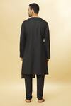 Aham-Vayam_Black Cotton Solid Tatvam Arigato Kurta And Pyjama Set _Online_at_Aza_Fashions