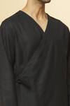 Shop_Aham-Vayam_Black Cotton Solid Tatvam Arigato Kurta And Pyjama Set _at_Aza_Fashions