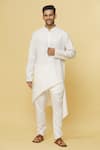 Buy Aham-Vayam White Cotton Tatvam Agam Solid Kurta And Pyjama Set at Aza Fashions Buy_Aham-Vayam_White Cotton Tatvam Agam Solid Kurta And Pyjama Set _at_Aza_Fashions