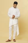 Shop Aham-Vayam White Cotton Tatvam Agam Solid Kurta And Pyjama Set Online at Aza Fashions Shop_Aham-Vayam_White Cotton Tatvam Agam Solid Kurta And Pyjama Set _Online_at_Aza_Fashions