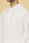 Shop Aham-Vayam White Cotton Tatvam Agam Solid Kurta And Pyjama Set at Aza Fashions Shop_Aham-Vayam_White Cotton Tatvam Agam Solid Kurta And Pyjama Set _at_Aza_Fashions