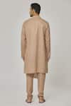 Aham-Vayam_Brown Cotton Tatvam Hana Solid Kurta And Pyjama Set _Online_at_Aza_Fashions