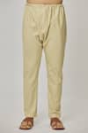 Buy_Aham-Vayam_Beige Cotton Solid Tatvam Utsav Gathered Kurta And Pyjama Set 
