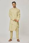 Buy Aham-Vayam Beige Cotton Tatvam Akio Solid Kurta And Pyjama Set at Aza Fashions Buy_Aham-Vayam_Beige Cotton Tatvam Akio Solid Kurta And Pyjama Set _at_Aza_Fashions