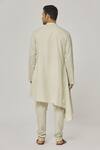 Aham-Vayam_Cream Cotton Tatvam Kiyoshi Solid Kurta And Pyjama Set _Online_at_Aza_Fashions