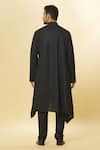 Aham-Vayam_Black Cotton Tatvam Hikari Solid Kurta And Pyjama Set _Online_at_Aza_Fashions