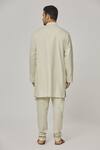 Aham-Vayam_Cream Cotton Tatvam Harshollas Solid Kurta And Pyjama Set _Online_at_Aza_Fashions
