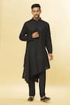 Buy_Aham-Vayam_Black Cotton Solid Tatvam Hinata Kurta And Pyjama Set _at_Aza_Fashions