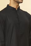 Shop_Aham-Vayam_Black Cotton Solid Tatvam Hinata Kurta And Pyjama Set _at_Aza_Fashions