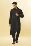 Buy_Aham-Vayam_Black Cotton Tatvam Neel Solid Kurta And Pyjama Set _at_Aza_Fashions