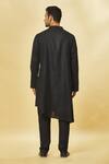 Aham-Vayam_Black Cotton Tatvam Neel Solid Kurta And Pyjama Set _Online_at_Aza_Fashions