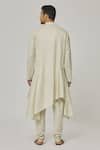 Aham-Vayam_Cream Cotton Tatvam Sahaj Solid Kurta And Pyjama Set _Online_at_Aza_Fashions