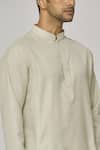 Shop_Aham-Vayam_Cream Cotton Tatvam Sahaj Solid Kurta And Pyjama Set _at_Aza_Fashions