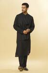 Buy_Aham-Vayam_Black Cotton Tatvam Mahotsav Solid Kurta And Pyjama Set _at_Aza_Fashions
