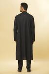 Aham-Vayam_Black Cotton Tatvam Mahotsav Solid Kurta And Pyjama Set _Online_at_Aza_Fashions
