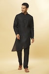 Buy_Aham-Vayam_Black Cotton Tatvam Harshit Kurta And Pyjama Set_at_Aza_Fashions