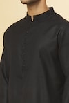 Shop_Aham-Vayam_Black Cotton Tatvam Harshit Kurta And Pyjama Set_at_Aza_Fashions