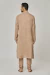 Aham-Vayam_Beige Cotton Tatvam Mahotsav Draped Kurta And Pyjama Set _Online_at_Aza_Fashions