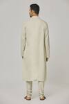 Aham-Vayam_Cream Cotton Tatvam Mahotsav Draped Kurta And Pyjama Set _Online_at_Aza_Fashions