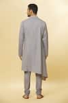 Aham-Vayam_Grey Cotton Tatvam Upasak Kurta And Pyjama Set_Online_at_Aza_Fashions