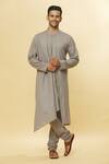 Buy Aham-Vayam Grey Cotton Tatvam Shri Kurta And Pyjama Set at Aza Fashions Buy_Aham-Vayam_Grey Cotton Tatvam Shri Kurta And Pyjama Set _at_Aza_Fashions