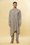 Buy Aham-Vayam Grey Cotton Tatvam Shri Kurta And Pyjama Set Online at Aza Fashions Buy_Aham-Vayam_Grey Cotton Tatvam Shri Kurta And Pyjama Set _Online_at_Aza_Fashions