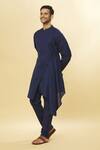 Shop_Aham-Vayam_Blue Cotton Tatvam Divyak Kurta And Pyjama Set _Online_at_Aza_Fashions