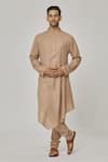 Buy_Aham-Vayam_Beige Cotton Tatvam Siddhant Kurta And Pyjama Set _at_Aza_Fashions