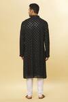 Aham-Vayam_Black Cotton Mirrors Embroidered Kurta And Pyjama Set _Online_at_Aza_Fashions