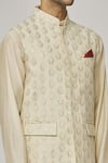 Shop_Aham-Vayam_Cream Cotton Embroidered Floral Vikramaditya Nehru Jacket _at_Aza_Fashions