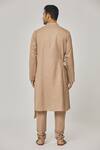 Aham-Vayam_Brown Cotton Solid Tatvam Jun Kurta And Pyjama Set _Online_at_Aza_Fashions