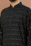 Shop_Aham-Vayam_Black Cotton Chamkila Embroidered Kurta Set_Online_at_Aza_Fashions