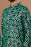 Shop_Aham-Vayam_Green Cotton Embroidered Mughal Kurta And Patiala Set_Online_at_Aza_Fashions