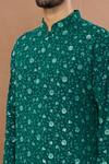 Shop_Aham-Vayam_Green Cotton Sequin And Floral Embroidered Kurta Set_Online_at_Aza_Fashions