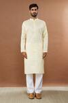 Aham-Vayam_Beige Kharif Silk Cotton Kurta Set_Online_at_Aza_Fashions