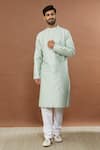 Buy_Aham-Vayam_Green Gulistaan Silk Cotton Embroidered Kurta Set_Online_at_Aza_Fashions