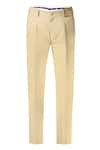 S&N by Shantnu Nikhil_Beige Stretch Poplin Embroidered Sncc Patch Logo Trouser _Online_at_Aza_Fashions