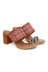 Buy_SOLE HOUSE_Brown Embroidered Tahiti Strap Block Heels _at_Aza_Fashions