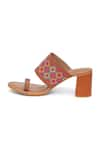 Buy_SOLE HOUSE_Brown Embroidered Tahiti Strap Block Heels _Online_at_Aza_Fashions