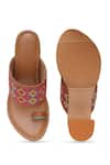 Sole House_Brown Embroidered Tahiti Strap Block Heels _at_Aza_Fashions