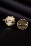 Shop_Cosa Nostraa_Gold The Car Power Carved Lapel Pin And Cufflinks Gift Set_at_Aza_Fashions