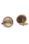 Shop_Cosa Nostraa_Gold The Car Power Carved Lapel Pin And Cufflinks Gift Set_Online_at_Aza_Fashions