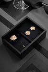 Buy_Cosa Nostraa_Gold The Aces Rule Carved Lapel Pin And Cufflinks Gift Set_at_Aza_Fashions