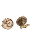 Cosa Nostraa_Gold The Aces Rule Carved Lapel Pin And Cufflinks Gift Set_at_Aza_Fashions