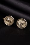 Shop_Cosa Nostraa_Gold The Lotus Magic Lapel Pin And Cufflinks Gift Set_at_Aza_Fashions