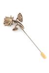 Shop_Cosa Nostraa_Gold The Lotus Magic Lapel Pin And Cufflinks Gift Set
