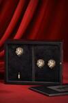 Buy_Cosa Nostraa_Gold The Royal Side Lion Carved Lapel Pin And Cufflinks Gift Set_at_Aza_Fashions